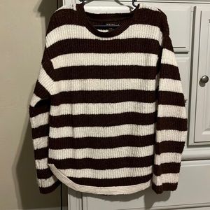 Stripped Knit Sweater, Size Large